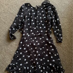 Nasty Gal Black Star Print Backless Dress